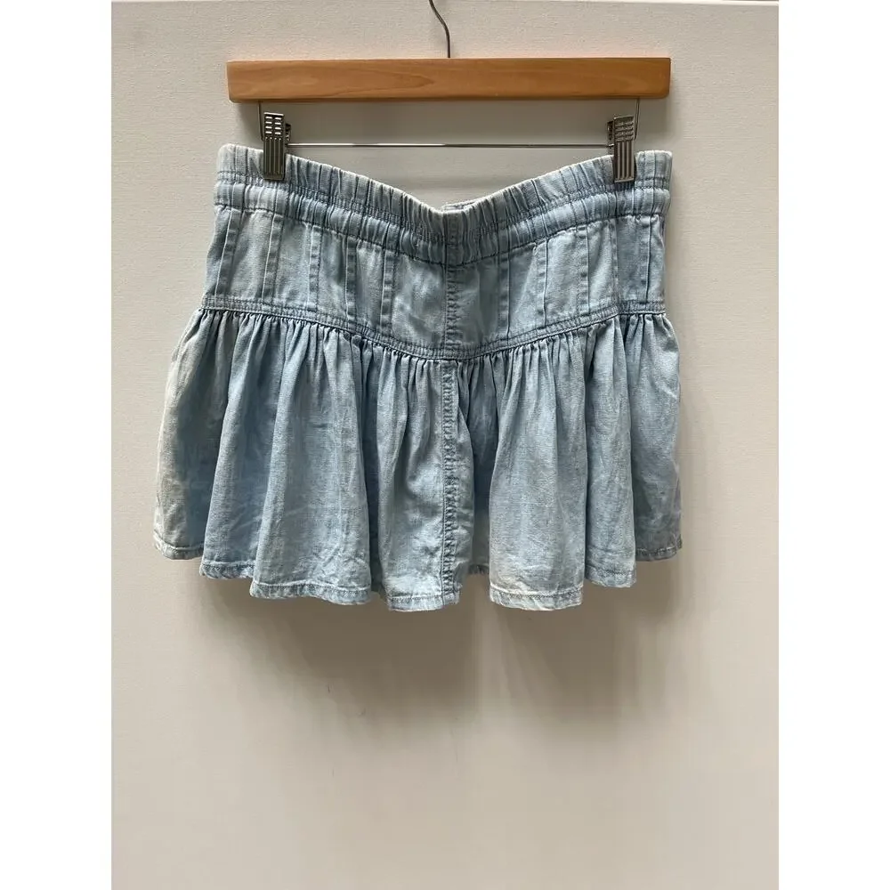 Free People We the Free Roselle Denim Mini Skirt Size L